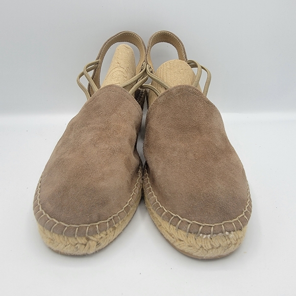 Stylish Taupe Espadrille Wedge Shoes